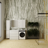 Тумба напольная "Даллас 150", 3 ящика, Люкс белая, под раковину, PLUS СС-00002305