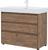 Тумба под раковину Aquanet Nova Lite 100 дуб рустикальный (3 ящика) 00302480