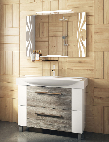 Тумба под раковину VIGO Leo 100 см Leo-2-1050(Элвис) сонома темный