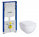 Инсталляция Geberit с безободковым унитазом Geberit Acanto Rimfree, 500.301.KJ.A, сиденье микролифт, комплект Идеальная пара