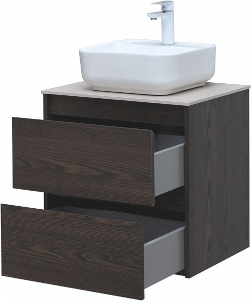 Тумба под раковину Aquanet Nova Lite 60 дуб черный (2 ящика) 00287894