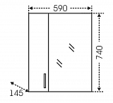 Зеркальный шкаф Сиэтл 60 левый Санта 122001