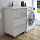 Комплект Тумба напольная "Даллас 150", 3 ящика, Люкс белая, PLUS СС-00002305 с раковиной Style Line Даллас 150*48,2 левая СС-00002300