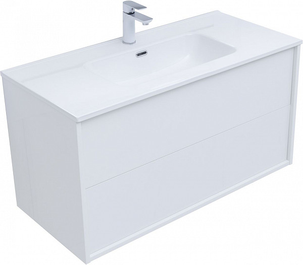 Тумба под раковину Aquanet Lino 80 (Flat) белый глянец 00287542