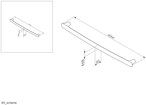 A30346400 Sensation, Вешалка для полотенец, 60 см, хром, шт