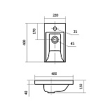 Прямоугольная раковина Santek Миранда 40 1WH302500