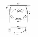 Полукруглая раковина Santek Бореаль 60 без отверстия под смеситель 1WH110481