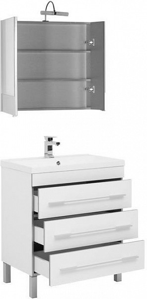 Мебель для ванной Aquanet Верона 75 белый (напольный 3 ящика) 00287658