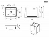 5601, ГРАФИТ, кухонная мойка, СтандАРТ кварц
