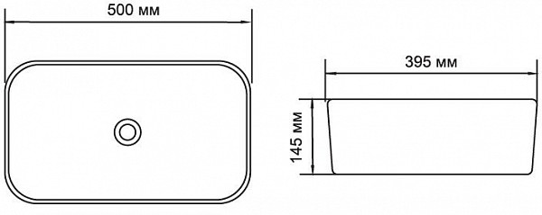 Раковина Aquanet Lake-1-MB 39,5 черный LAKE-1-MB