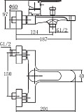 Смеситель для ванны с душем Aquanet Passion AF300-20B AF300-20B
