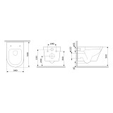 C741701SC Sense подвесной унитаз FlashClean с сиденьем микролифт