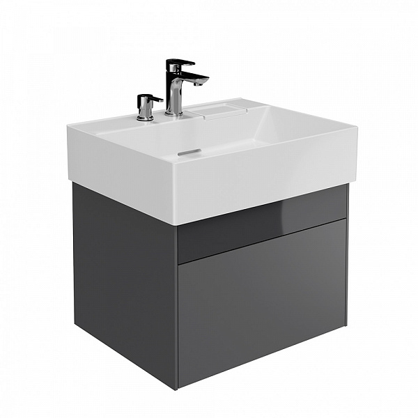 Тумба Kerama Marazzi LOGICA подвесная 2 ящика 60 см, стальной серый