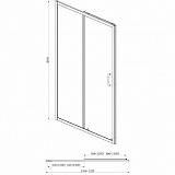 Душевая дверь Azario MILTON (раздвижная) 1400х2000, профиль серебро