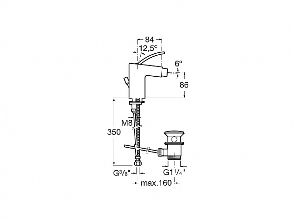 Смеситель Roca Moai для биде 5A6046C00