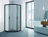 Душевое ограждение Loranto CS-837A-1/TR с ЧЕРНЫМ поддоном 15см, стекло 6мм с рисунком 90х90х195