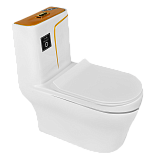 EY-9001 Унитаз -моноблок, с сиденьем термопласт с микролифтом белый/золото