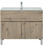 Тумба под раковину Aquanet Алвита New 100 1 ящик, 2 дверцы, дуб веллингтон белый 00277557