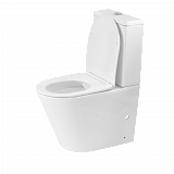 Унитаз-компакт Circulo белый, горизонтальный выпуск,двух режимный слив 3/6 литров, в комплекте с быстросьемным сиденьем микролифт, дюропласт Selena C011WG