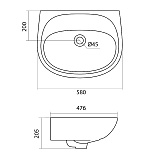 Полукруглая раковина Santek Анимо 60 без отверстия под смеситель 1WH110505