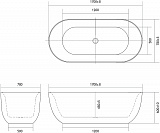 AQ-44778 АФИНА Ванна акриловая Aquatek, отдельностоящая, 1700*780*600. В комплекте со сливом и ножками. Цвет: белый глянцевый. .