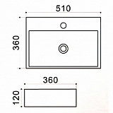 Раковина Azario 51х36х12 накладная белая (AZ-414 )