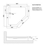 Душ. поддон NG-90-90D RUS (90*90*17) трапеция, низкий в комплекте для 6605,6805