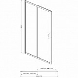 Душевое ограждение Azario MILTON 900х900х2000, БЕЗ ПОДДОНА, полукругл, черный профиль