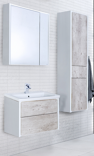 Шкаф - колонна Roca Ronda R белый матовый/бетон ZRU9303006