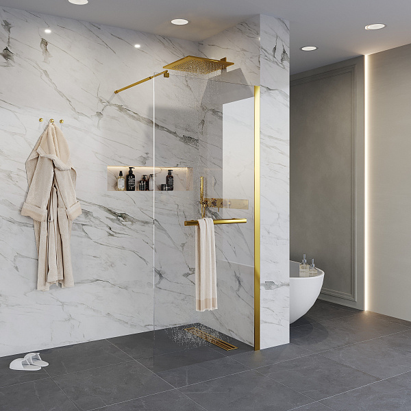 Душ. перегородка NG-641-90 GOLD (90x195), 1 место