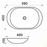 Раковина Azario 59х40х10, накладная, белая (AZ-4542)