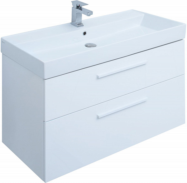 Тумба под раковину Aquanet Nova 100 белый глянец 00249922