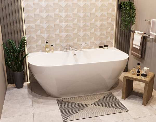 Ванна из литьевого мрамора Эстет "Майами" пристеночная 1700х855 ФР-00010630