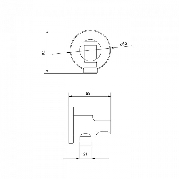 Выход для шланга с держателем для лейки, черный, IDDIS, 003BL01i62