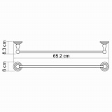 Держатель полотенец одинарный Wasserkraft Isar K-7330