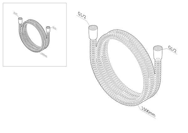 F0415300 душевой шланг 1500мм нержавеющая сталь, хром, шт.