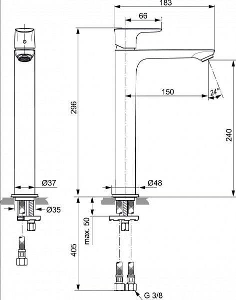Смеситель Ideal Standard Connect Air A7027AA для раковины-чаши