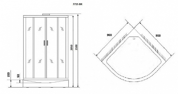 Душевая кабина Niagara Luxe 90х90 NG-7715GBK