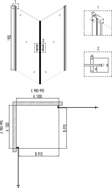 Душевой уголок Niagara Nova 100х100х190 NG- 6604-08