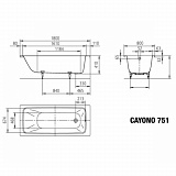 Стальная ванна Kaldewei Cayono 180x80 275100013001 easy-clean mod. 751