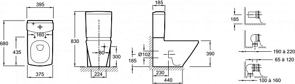 Унитаз-компакт напольный Jacob Delafon Escale 19038W-00
