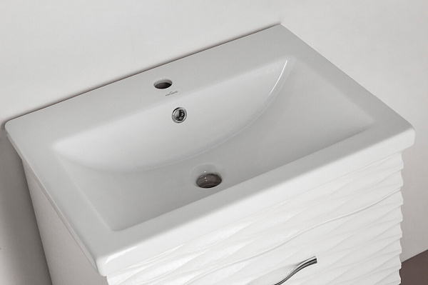 Тумба  Style Line напольная под раковину Ассоль 60 Комо 60, Люкс техно платина, PLUS