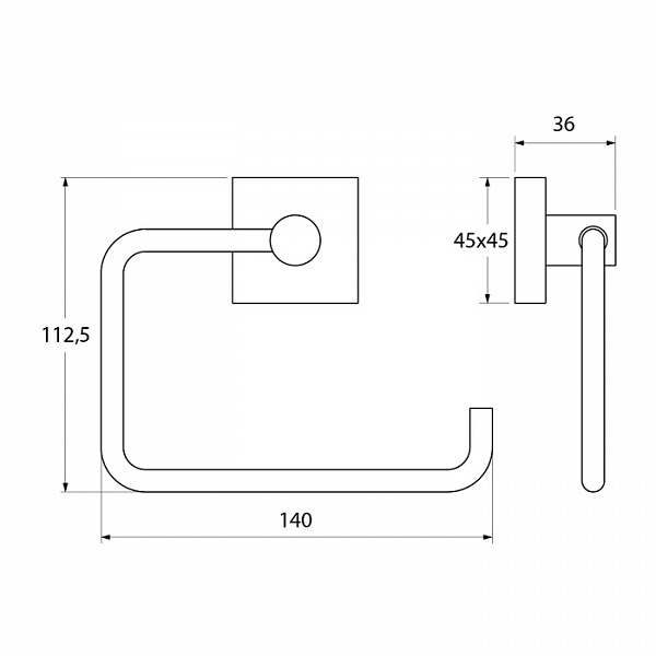 Держатель для туалетной бумаги без крышки, латунь, Edifice, IDDIS, EDISB00i43
