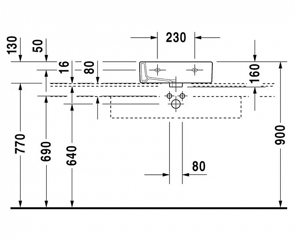 Рукомойник Duravit Vero 0704450000 45 см