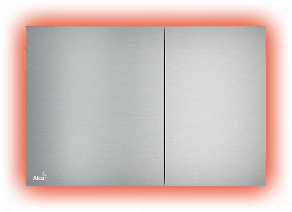 Клавиша смыва AlcaPlast FLAT ALUNOX-ILLUMINATED AIR с подсветкой металл-матовый, цвет красный