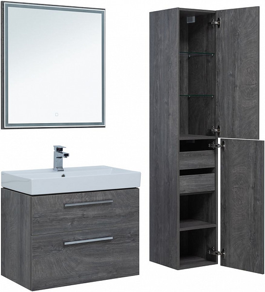 Тумба под раковину Aquanet Nova 75 дуб рошелье (2 ящика) 00242260