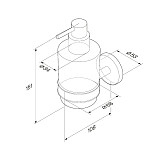 A85A36922 X-Joy, Стеклянный диспенсер для жидкого мыла с настенным держателем, черный