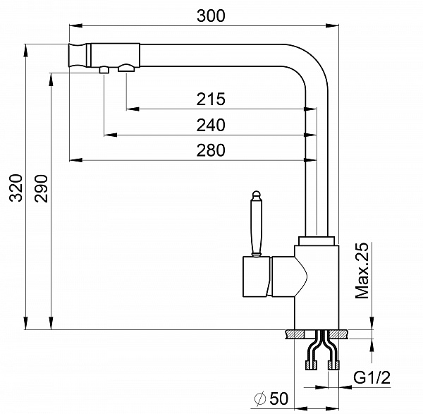 Смеситель для кухни Granula GR-2301 арктик, 2301wh