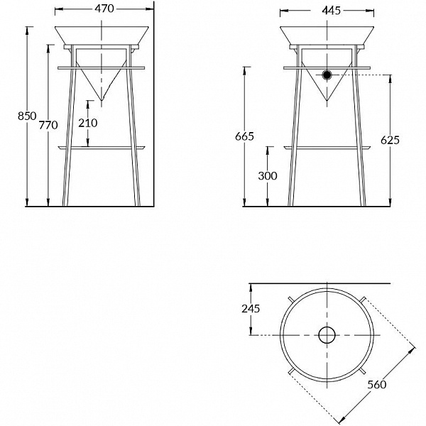 Тумба под раковину Kerama Marazzi Cono 45 см CO.44\BLK.M