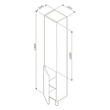 M80CSR0356WG Like, шкаф-колонна, напольный, правый, 35 см, двери, белый, глянец, ш